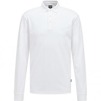Camisa Polo BOSS Pado de Manga Larga en Color Blanco
