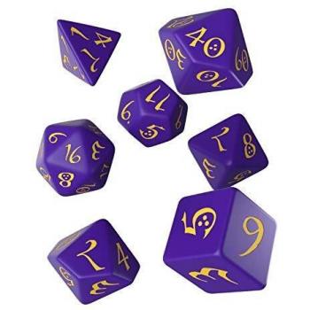 Q Workshop Classic 7‑Dice Set – Purple & Yellow