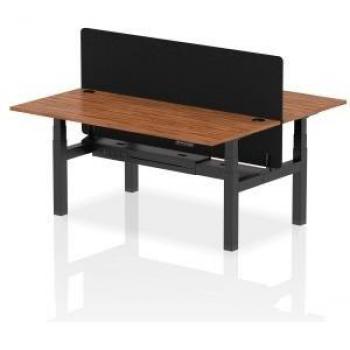 Dual‑Station Height‑Regulating Desk 1800×800mm (Walnut/Black)