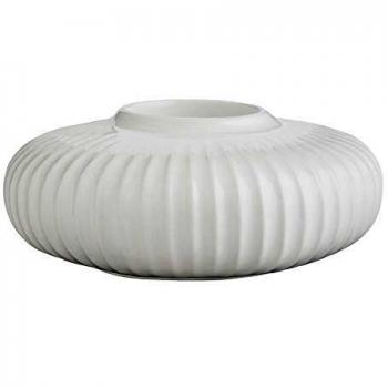 Kähler Eleganter Teelichtständer aus Porzellan, weiß, 13 cm