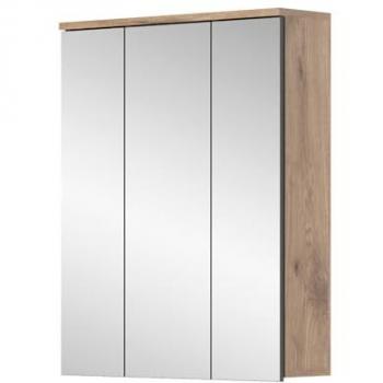Spiegelschrank Tomaso 3-türig Nox Eiche 60 x 77 cm mit Soft-Close