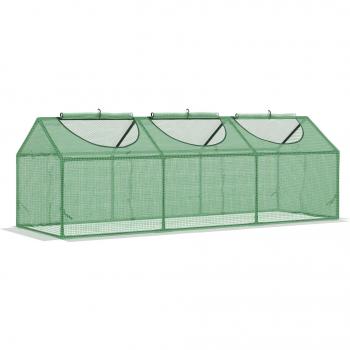 Outsunny Mini Greenhouse Small Plant Grow House for Outdoor w/PE Cover 3 Windows