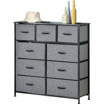 Rangement Pliable 9 Tiroirs pour Salon et Chambre
