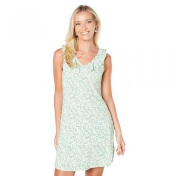 Womens V Neck Frill Detail Mini Dress