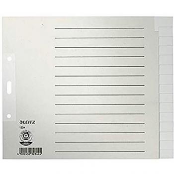 Oversized A4 Flax Paper Index by Leitz (1224) – 15 Grey Dividers