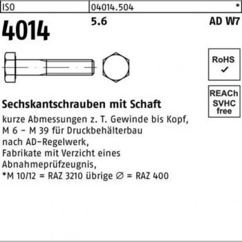 M30 x 140 mm Stahlsechskantschraube ISO 4014 – 5.6 mm Schaft