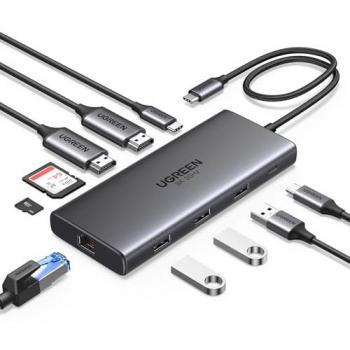 UGREEN Revodok Pro 210 Hub USB‑C 10‑en‑1 con doble salida HDMI