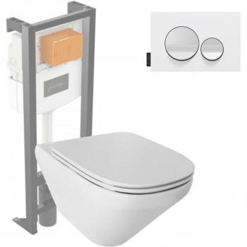 Pack WC suspendu – Jacob Delafon – Modern Life – sans bride – abattant antibactérien – bâti-support inclus