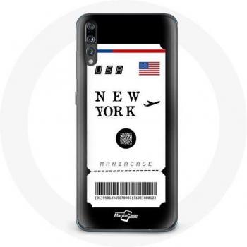 Huawei P20 Case New York Flugticket Design