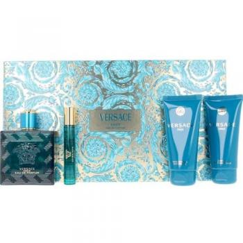 Versace Eros Eau De Parfum 100ml Gift Set for Him with After Shave Balm and Shower Gel