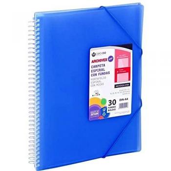 Caisse de stockage 40 pochettes A4 spirales Archivéx Star Bleu