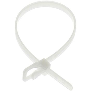 White Releasable Cable Tie Bundle, 100 Units – Cablenet EVT‑S08NL‑TA