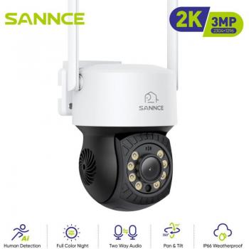 Sécurité 3MP WiFi Caméra extérieure waterproof avec détection humaine