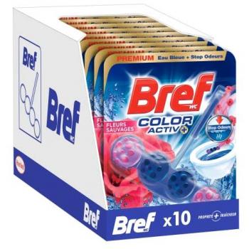Paquet de 10 Blocs WC Color Activ+ Fleurs Sauvages – Dégraissant Toilettes