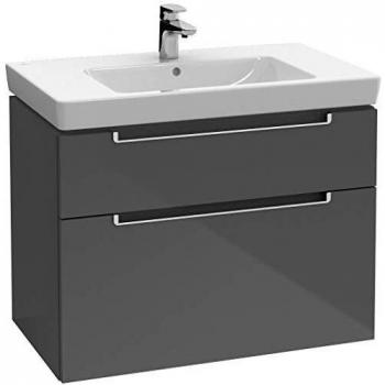 Villeroy und Boch Subway 2.0 Waschtisch-Unterschrank, 98,7x59x44,9cm, 2 Auszüge, Griff silbermatt, white wood