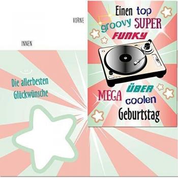 Super Funky Geburtstagsnote – Disko‑Soundkarte