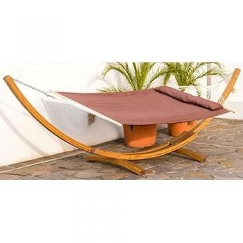 Conjunto de hamaca de madera de alerce barnizada