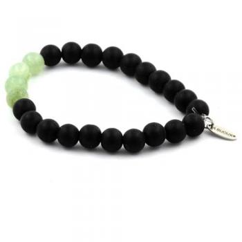 Pulsera “Noche Cristalina” – Ónix Negro + Aventurina Francesa