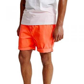 Superdry Short Chino Sunscorched, Rosa (Fluro Coral Mmf), M para Hombre