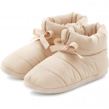 VIVANCE Damen-Hausschuhe in Beige – Gr. 36, veganes Reinschlüpfen