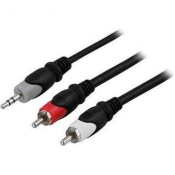 Deltaco 3,5mm till 2xRCA Kabel 20m