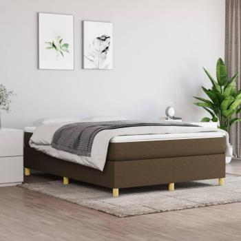 Giroletto Boxspring Marron Foncé 140x190 cm en Tissu