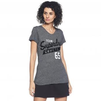 Superdry Damen T-Shirt G10008XPF2, Schwarz (Noir Black Grindle)