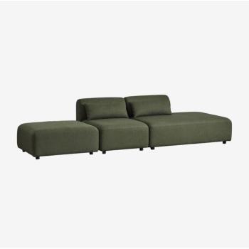 Canapé modulable Sklum – deux sections, méridienne droite, pouf Fogler