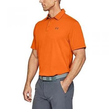 Under Armour UA Tech Short Sleeve Polo, Orange, Medium