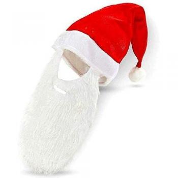 Cappello di Feltro per Babbo Natale con Barba in Peluche Widmann, Multicolore