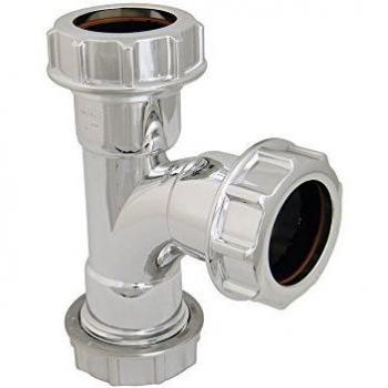 FloPlast Chrome Style Waste Tee 32mm