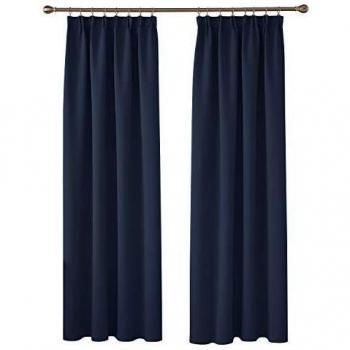Deconovo Navy Blue Blackout Curtains 46 x 90