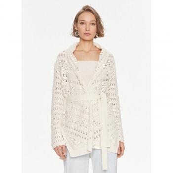 Set di Cardigan Twinset Bianco Neve XL con Cintura