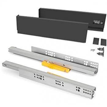 Tiroir Compresseur Vertex 93mm × 400mm – Gris Anthracite – Acier – Push Syncro