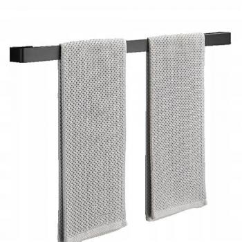 Supporto parete asciugamani bagno loft nero 50 cm