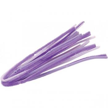 Fil chenille 6 mm lilas 500 mm 10 unités