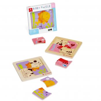 Baby Puzzle Legno: Granchietto e Pesciolino Dal Negro