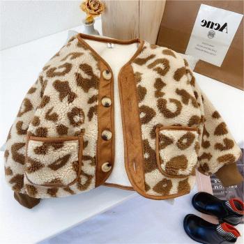 Winter Warm Leopard Print Coat for Kids