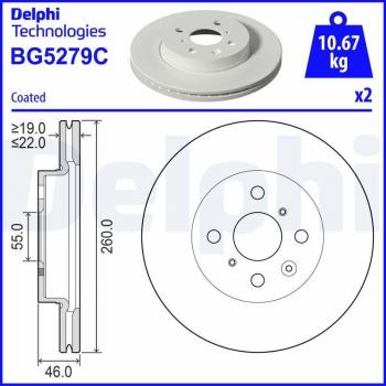 Brake Disc – Delphi BG5279C OEM