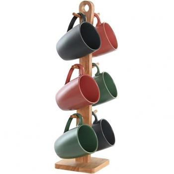 Set de 4 mugs élégants DKD – Blanc, Vert, Rose