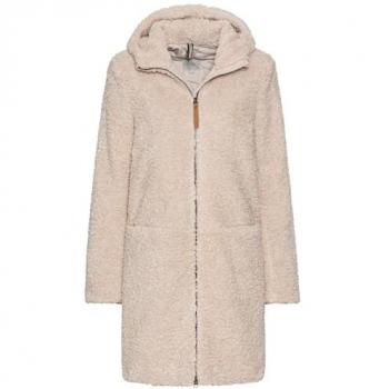 Camel active Damen Outdoorjacke Plüschmantel mit Kapuze Almond