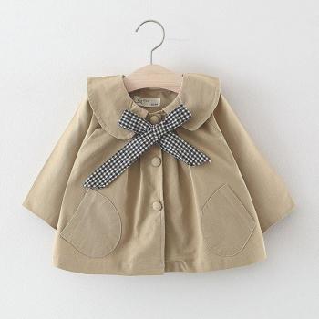 VFOCHI Herbst-Jacke für Babys – rosa Graben-Mantel mit Windschutz