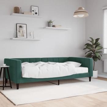 VidaXL Dunkelgrünes Tagesbett 100x200 cm mit Matratze aus Samt