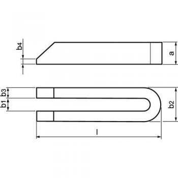 AMF Gabelspanneisen, abgeschrägt, 26 mm Nut, 200 mm lang