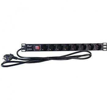 2LAN-Regleta 19 8 Tomas Schuko con Interruptor On/Off 250V 3500W 2M