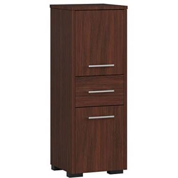 Mueble de baño Wengué 30 cm 2 puertas 1 cajón 3 estantes 30x30x85 cm
