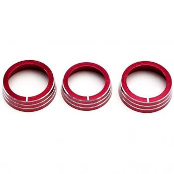 3 Pcs Red Aluminum A/C Knob Ring Covers for MK6 Golf Jetta