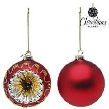 Bolas de Navidad 8 cm Rojo Cristal 2 unidades