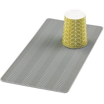 Scolapiatti piccolo grigio con motivo a chevron