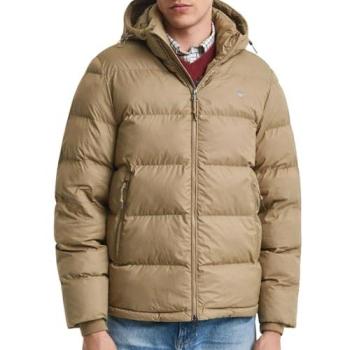 GANT Herren Regular Fit Steppjacke mit Logo‑Stitching – Cloud Modell – Beige – XXXL